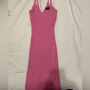 Windsor Pink Ribbed Knit Dress